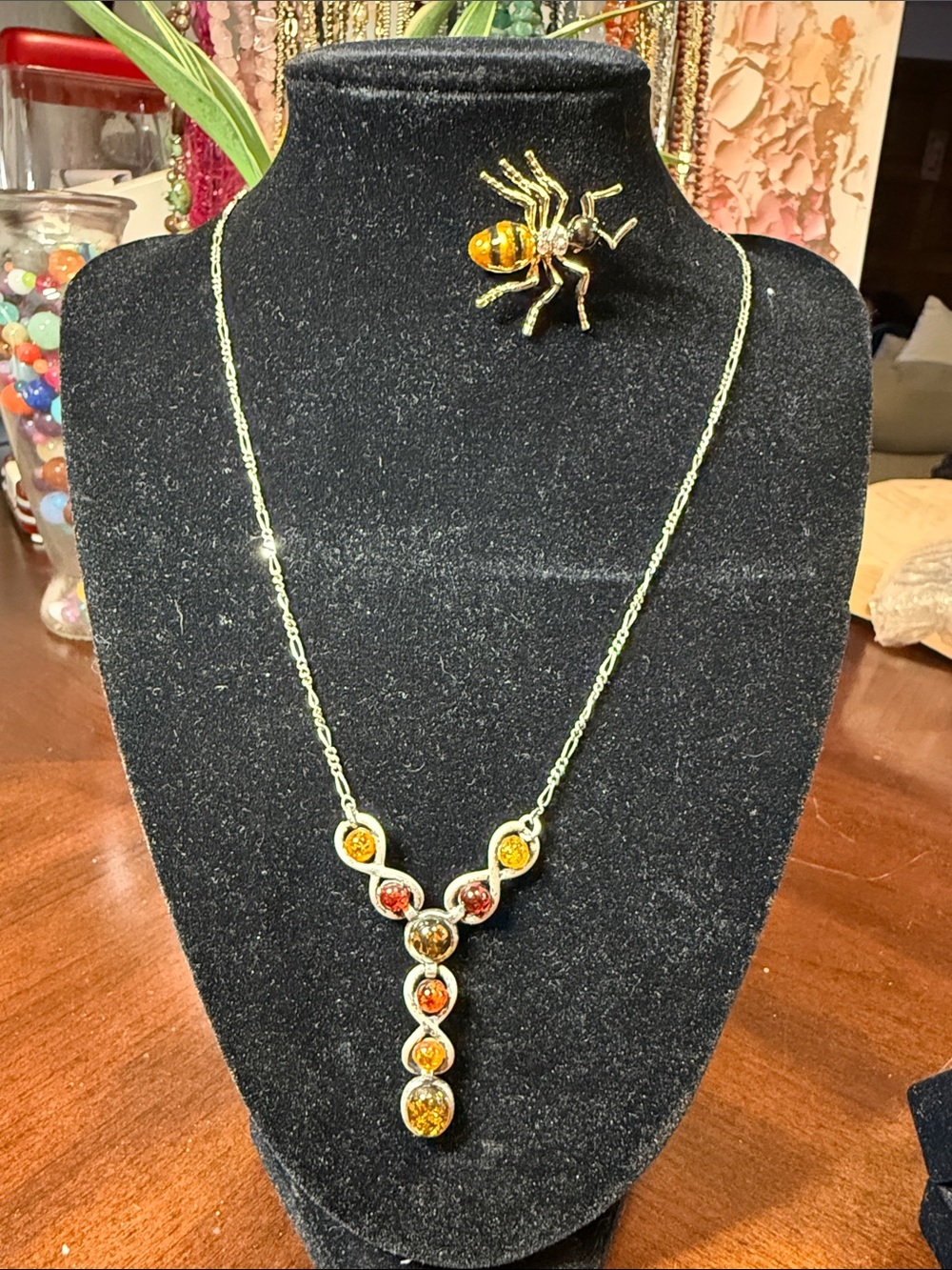 Sterling silver/ Amber necklace